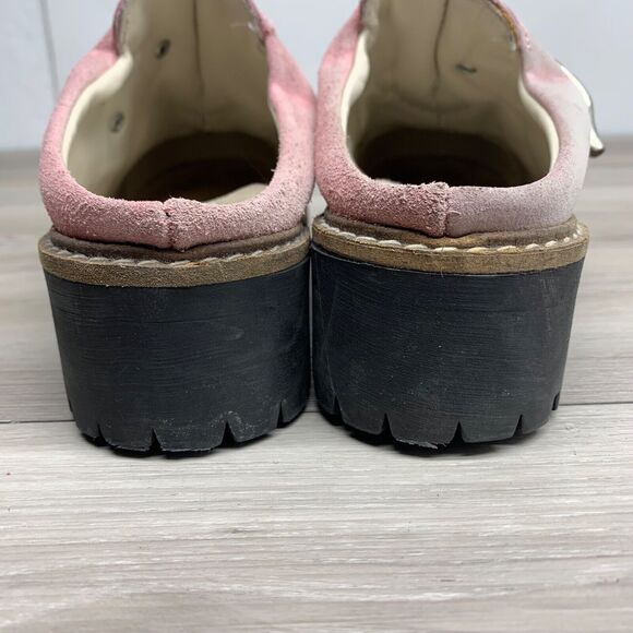 GEIER WALLY AUSTRIA Women’s 6-6.5 EU 37 US Suede Leather Mules Slides Clogs Pink - Picture 5 of 12